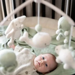 Baby's Only Animals Muziekmobiel - Laurel Green / Warm Linen