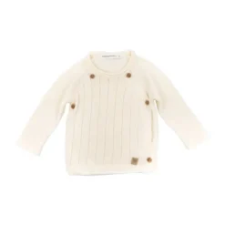 Bamboom Knitted Trui Met Overslag Wit 1 Mnd