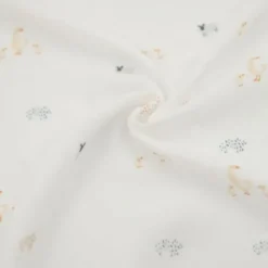 Bamboom Swaddle Muslin - Medium - 75 x 75 - Farm Buddies / Light Sand / Offwhite