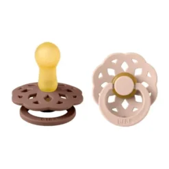 BiBs Boheme Fopspeen - Rond - 2 Stuks - 0-6 Mnd - Woodchuck/Blush