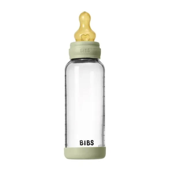 BIBS Fles - Medium Flow - 240 ml - Glas/Latex - Sage
