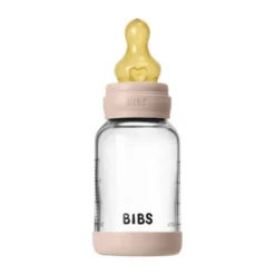 BIBS Fles - Slow Flow - 120 ml - Glas/Latex - Blush