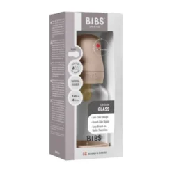 BIBS Fles - Slow Flow - 120 ml - Glas/Latex - Blush