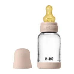 BIBS Fles - Slow Flow - 120 ml - Glas/Latex - Blush