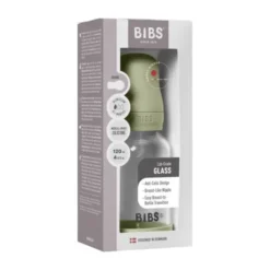 BIBS Fles - Slow Flow - 120 ml - Silicone/Glas - Sage