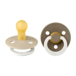 BiBs Glow In The Dark Fopspeen - Rond - 2 Stuks - 0-6 Mnd - Sage/Cloud