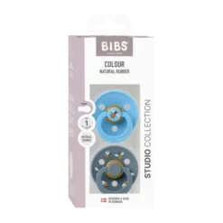 BiBs Studio Colour Fopspeen - Rond - 2 Stuks - 0-6 Mnd - Ladybug Violet Sky Mix
