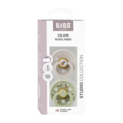 BiBs Studio Colour Fopspeen - Rond - 2 Stuks - 0-6 Mnd - Ladybug Violet Sky Mix