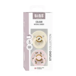 BiBs Studio Colour Fopspeen - Rond - 2 Stuks - 0-6 Mnd - Ladybug Violet Sky Mix