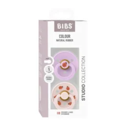 BiBs Studio Colour Fopspeen - Rond - 2 Stuks - 0-6 Mnd - Ladybug Violet Sky Mix