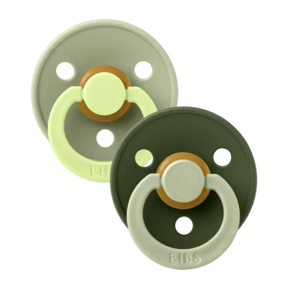 BiBs Studio Fusion Fopspeen - Rond - 2 Stuks - 6-18 Mnd - Sage/Hunter Green