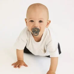 BiBs Studio Polka Fopspeen - Rond - 2 Stuks - 0-6 Mnd - Sage / Iron