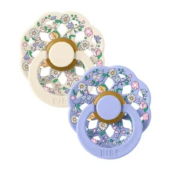 BiBs x Liberty Chloe Meadow Fopspeen - Rond - 2 Stuks - 0-6 Mnd - Ivory Mix
