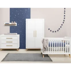 Bopita Fenna Babykamer Wit / Naturel | Bed 60 x 120 cm + Commode