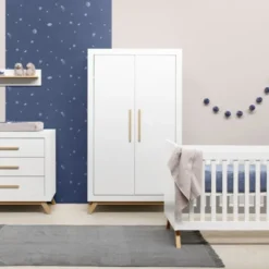 Bopita Fenna Babykamer Wit / Naturel | Bed 60 x 120 cm + Commode