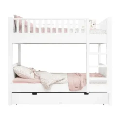 Bopita Stapelbed 90×200 met Rechte Trap Nordic - Wit