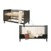 Bopita Xem Bedbank - 70x140 cm - Mat Zwart / Eiken