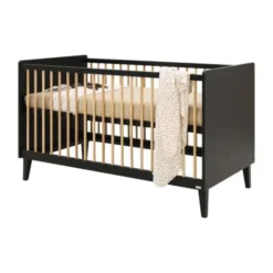Bopita Xem Bedbank - 70x140 cm - Mat Zwart / Eiken
