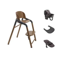 Bugaboo Giraffe Kinderstoel Ultimate Bundel - Wood/ Grey