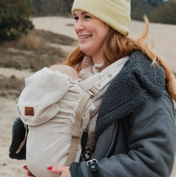 ByKay Click Carrier Deluxe Pro Draagzak - Ribbed Velvet - Almond Sand
