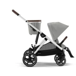 Cybex Gazelle S Kinderwagen - Silver - Stone Grey | Cybex Cloud G I-Size Plus Autostoeltje - Stone Grey | Cybex Base G | Autostoel adapters