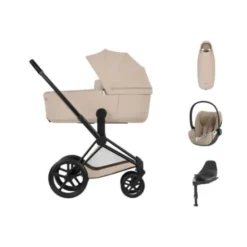 Cybex Priam 5 Style Kinderwagen Bundel - Matt Black/Cozy Beige