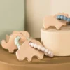DAY Dierenfiguren Bijtring - Silicone - Neushoorn - Ivory Cream