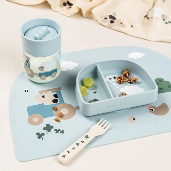 Done By Deer 360° Oefenbeker - Tiny Farm – Blue