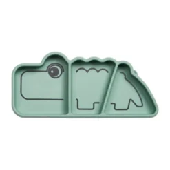 Done By Deer Stick & Stay Snack Bord - Croco - Silicone - Green