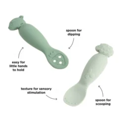 Done By Deer Tiny Farm Oefen Lepel Set - Green