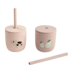 Done By Deer Tiny Farm Siliconen Rietjesbeker - 2 Stuks - Blue