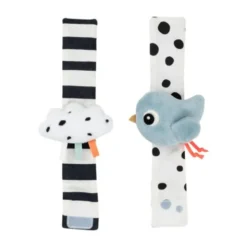 Done By Deer Wrist Rattle - Happy Clouds - 2 Stuks - Blue