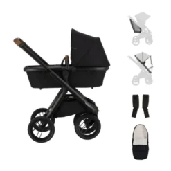 Dubatti One E6 Kinderwagen Dark Brown / Pitch Black | Dubatti by Römer Autostoeltje Babysafe Pro | Vario Base 5Z