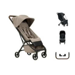 Dubatti Smart Buggy - E2 - Brown / Taupe | Regenhoes Buggy | Summer Seatliner | Bumper Bar Brown