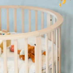 Europe Baby Circa Ronde Box Pakketdeal - Mat Naturel | Pretura Boxmatras - Superior Wave | Kidsmill Boxmatras Hoes