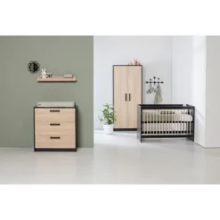 Europe Baby Nova Babybed Zwart Eiken 60 x 120 cm