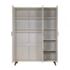 Europe Baby Olivia II Kledingkast 3-Deurs - Oatmeal / Walnoot - Retro