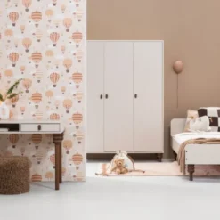 Europe Baby Olivia II Kledingkast 3-Deurs - Oatmeal / Walnoot - Bold