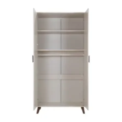 Europe Baby Olivia II Kledingkast 2-Deurs - Oatmeal / Walnoot - Retro