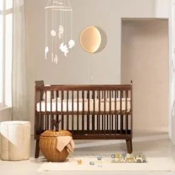 Europe Baby Olivia II Ledikant 60 x 120 cm - Walnoot / Walnoot - Retro