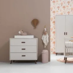 Europe Baby Olivia II Oatmeal / Walnoot - Retro | Ledikant 60x120 + Commode