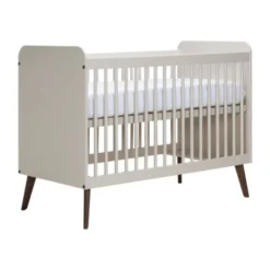 Europe Baby Olivia II Oatmeal / Walnoot - Retro | Ledikant 60x120 + Commode