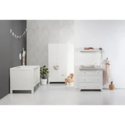 Europe Baby Sarah Babykamer Wit | Bed 70 x 140 cm + Commode