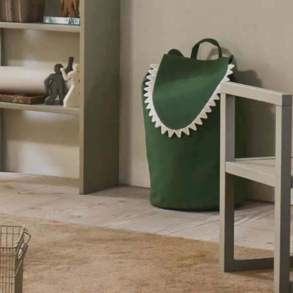 Ferm Living Opbergmand Krokodil - Artichoke Green