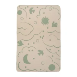 Ferm Living Skye Plaid - 120 x 80 cm - Geborsteld Katoen - Tea Green / Parchment