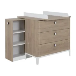 Galipette Marcel Commode 3 Laden - Licht Eikenhout - Wit