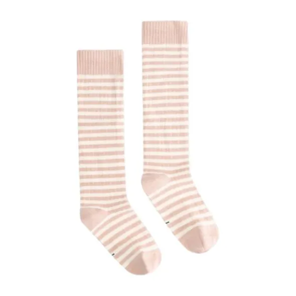 Gray Label Kniekousen - Faded Pink Cream - Gestreept - Mt. 15-18