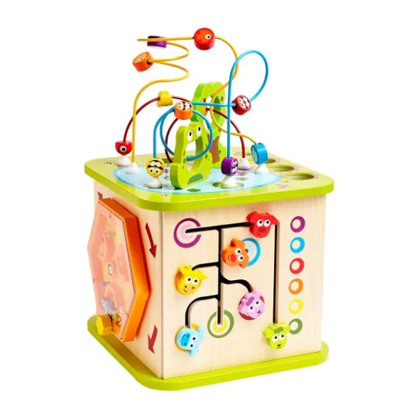 Hape Speelkubus met Kralenspiraal - Country Critters