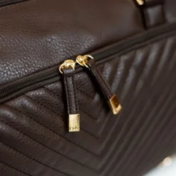 Isoki Double Zip Luiertas - Diagonal Quilted Chocolate