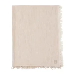Jollein Deken Ledikant - 120 x 120 cm - Fringe Stripe Biscuit/Ivory GOTS